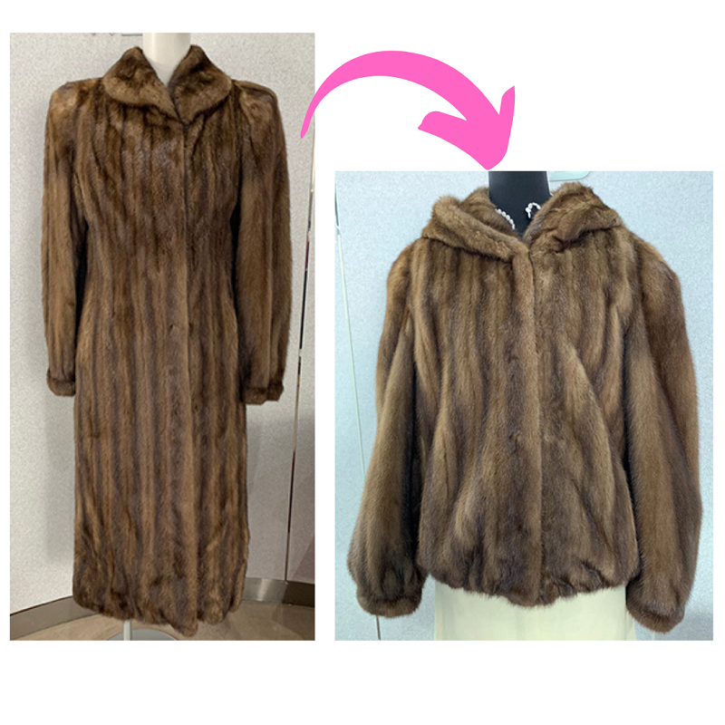 ミンクフード付きジャケットリメイク